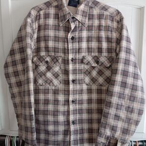 Vintage Sears 80s Flannel Plaid Quilted Men's Jacket (M)